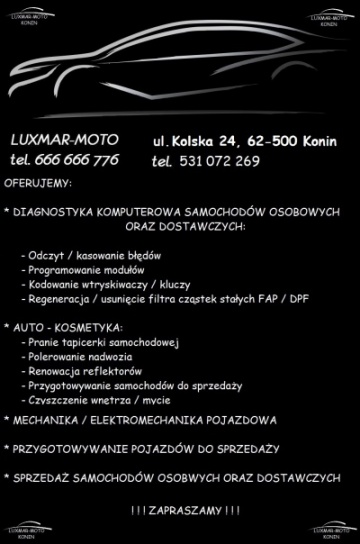 LUXMAR-MOTO Kosmetyka Diagnostyka Mechanika ! ! !