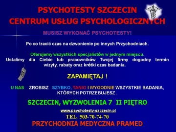Psychotesty Centrum Usług Psychologicznych Szczecin